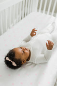 Load image into Gallery viewer, CutieCozy Satin Fitted Crib Sheets, Pink Love Print (2 Pack)
